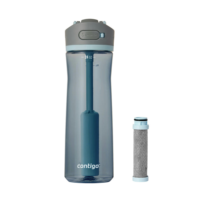 Wells Plastic Filter Water Bottle with AUTOSPOUT® Straw Lid and Replacement Filter, 24 Oz L1